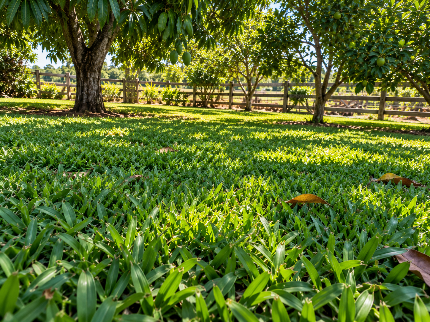 Jardim verde em chácara ou condomínio